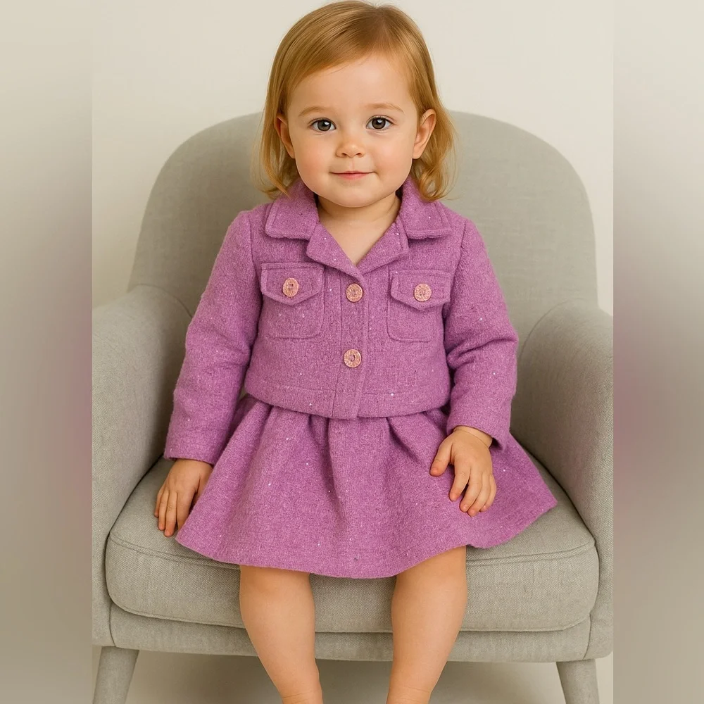 Sparkle & Shine Toddler‎ Girl Tweed Set – Size 4T – New